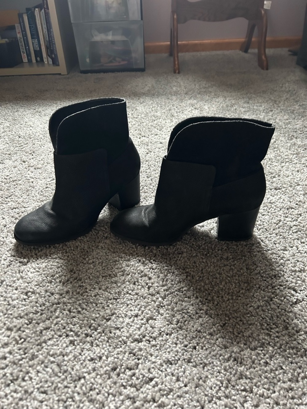 Nine West Black Women's Ankle Booties - Classic Block Heel